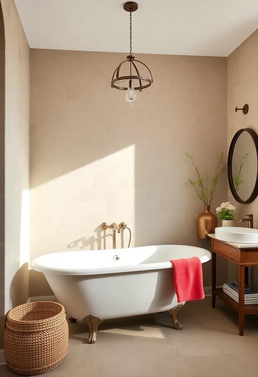 Classic Clawfoot tub: Install a stunning freestanding clawfoot tub, the iconic centerpiece for any vintage-inspired bathroom