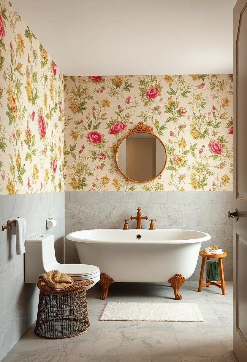 Floral Wallpaper: Select vintage floral wallpaper to create an eye-catching feature wall full of charm and personality