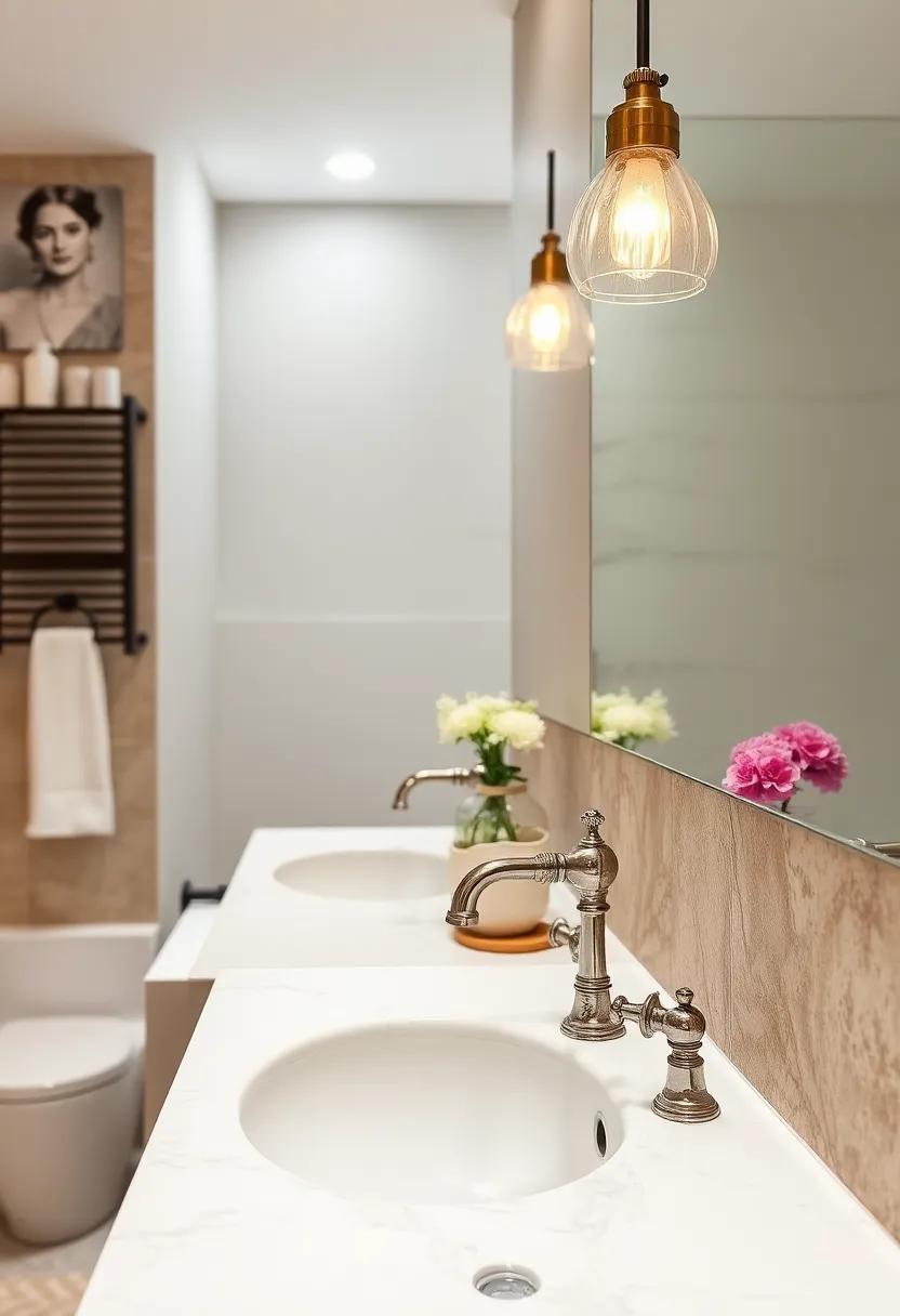 Old-Fashioned Faucets: Install vintage-style faucets with porcelain handles for a touch of sophistication and a nod to bygone eras