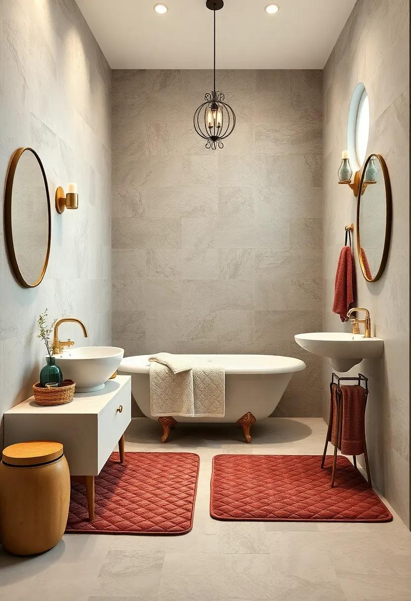 Quilted Bath Mats: Add cozy, quilted bath mats to invoke the comfort and warmth of vintage textiles