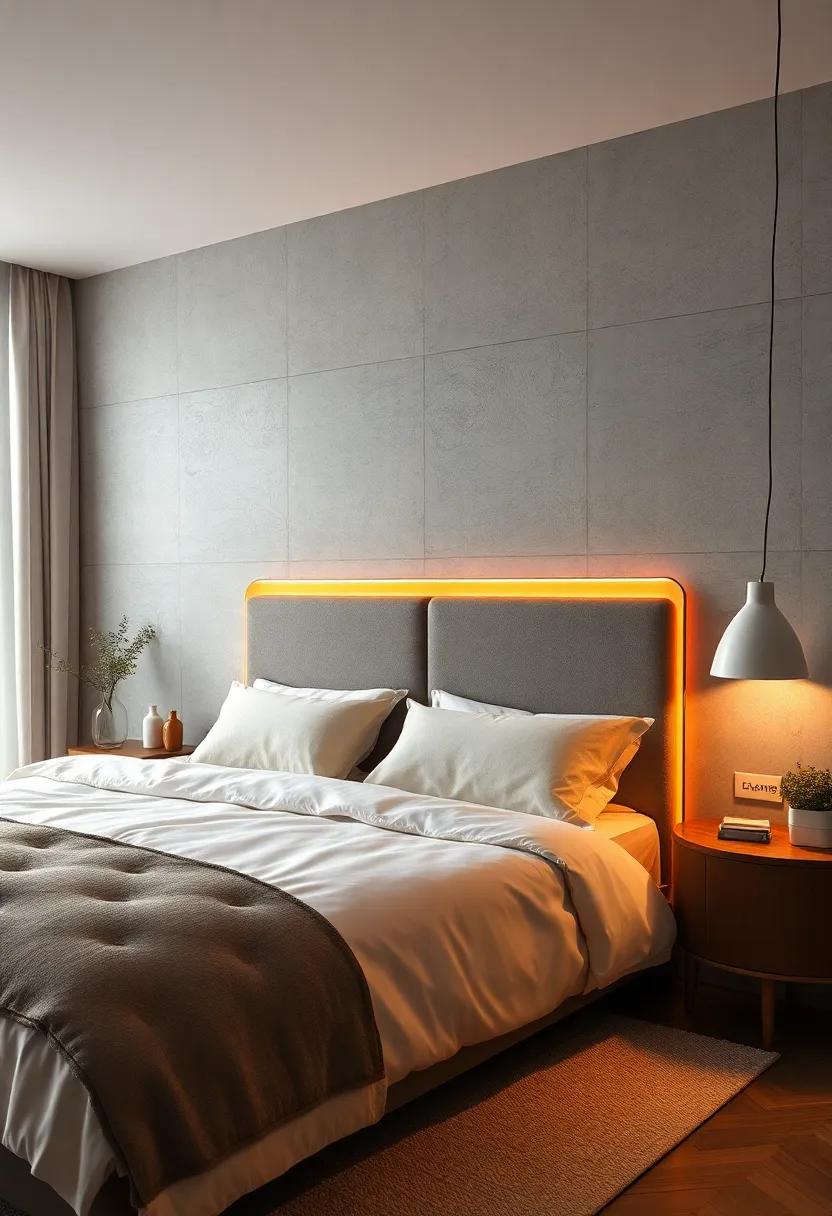 Lighted ambiance: Uncover headboards that not only support charging but also feature built-in LED lighting to create an inviting atmosphere