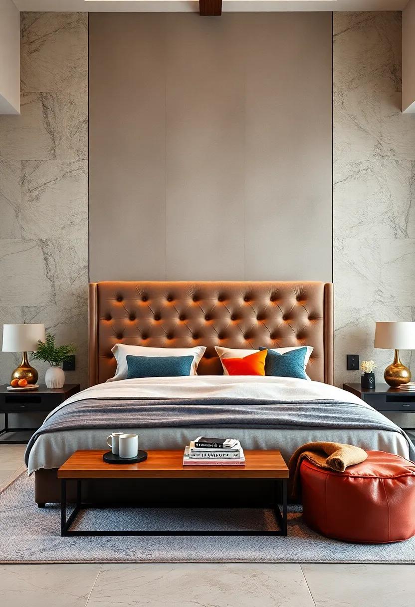 Tech-Savvy Elegance: Dive into luxury with an elegant tufted headboard equipped with built-in smart home controls and charging docks for all your devices