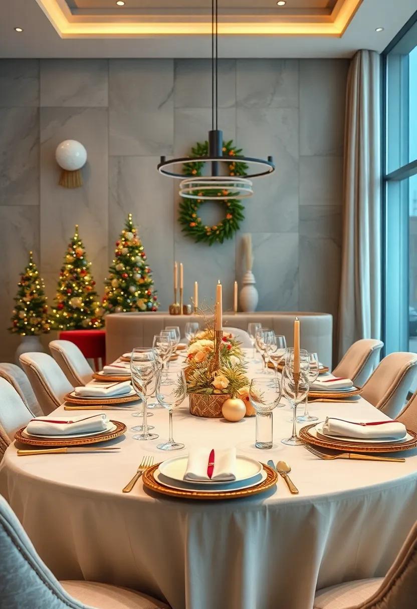 Modern Minimalism: Create a sleek and stylish dining experience with monochromatic colors, geometric tableware, and simple greenery