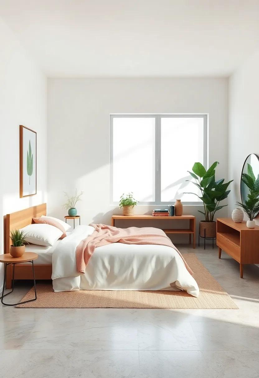 Incorporate Indoor Plants: Use greenery strategically for a touch of life that blends with the minimalist design ethos