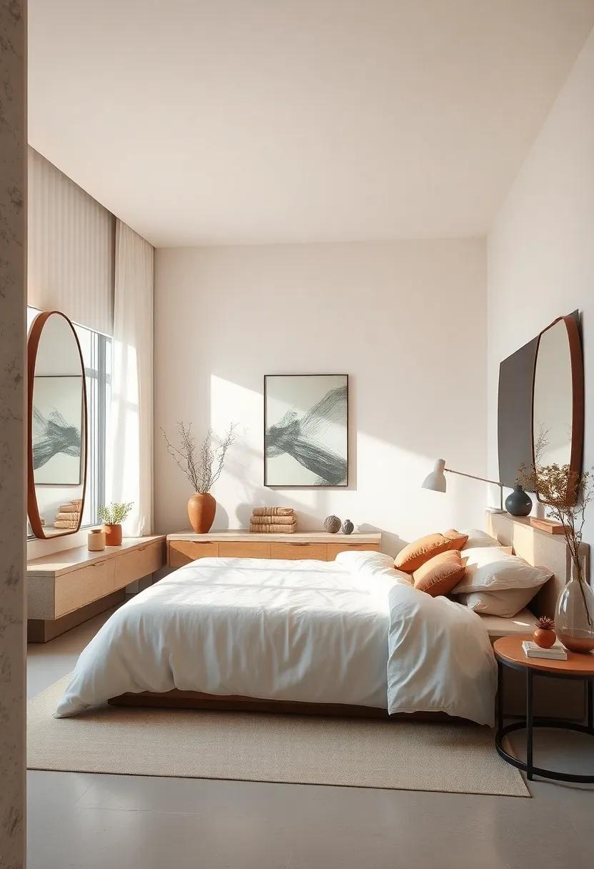 Incorporate Mirrors: Use large mirrors to reflect light and enlarge the sense of space,contributing to a serene environment