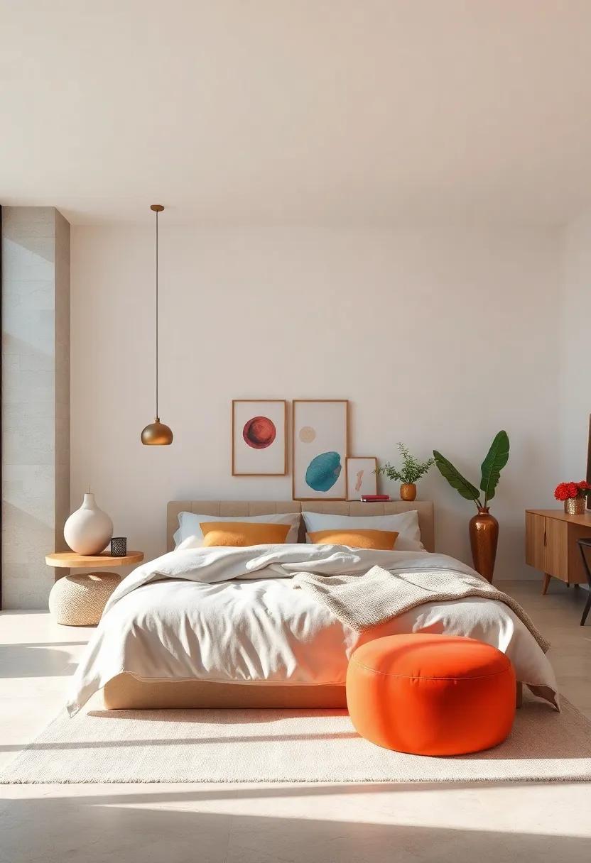 Limit Decorative Items: Curate your decor to include only a few meaningful pieces that contribute to the room's tranquility