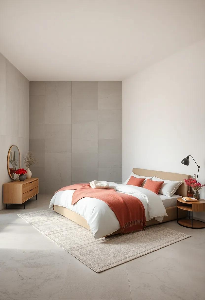 Limit Patterns: Keep patterns to a minimum to ensure they don't compete with the room's calming design