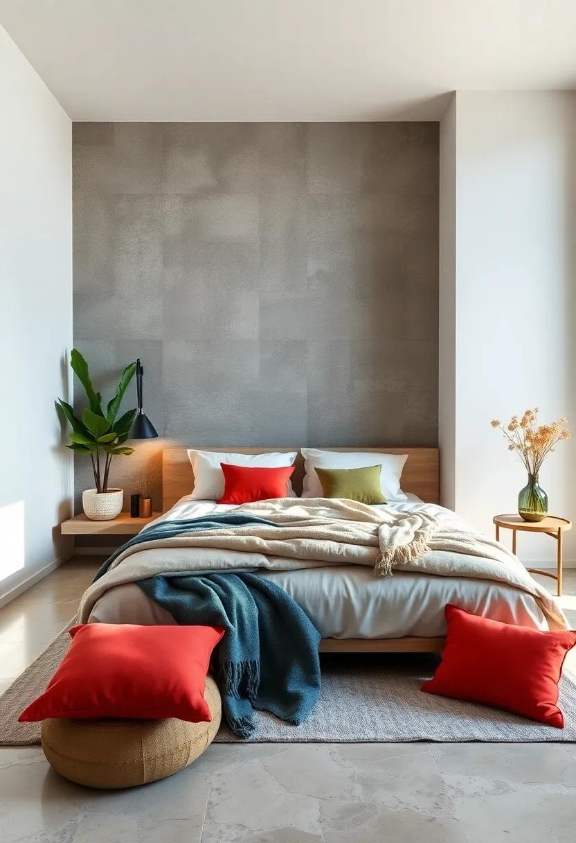 Select Soft Textures: Incorporate plush elements through throw pillows or blankets while keeping visual weight light