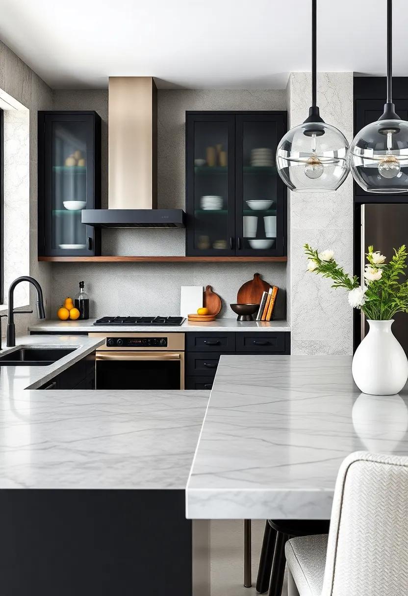 Decorative Hardware: Select elegant cabinet knobs and pulls in materials like brass or matte black to add personality to your kitchen