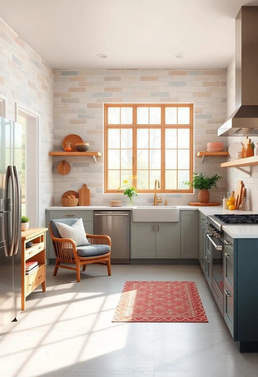 Cozy nook: Consider a small breakfast nook or armchair corner for a warm, inviting spot to relax with coffee