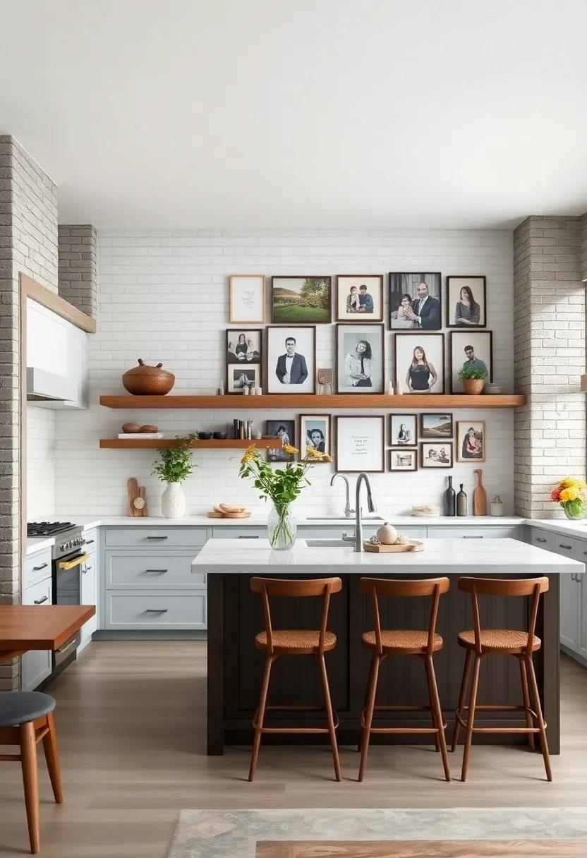 Family Photo Wall: Create a gallery wall with family photos or art to personalize the space and tell your story