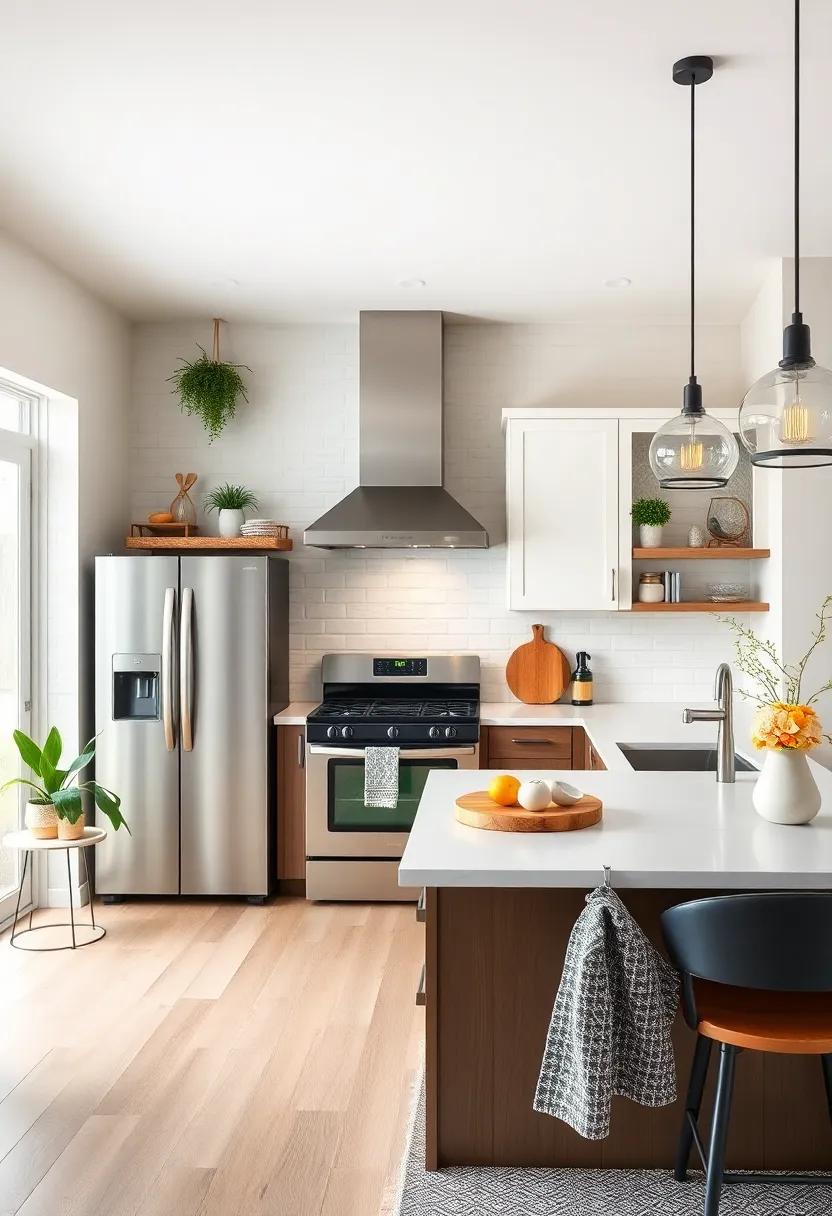 Modern Appliances: Select stainless steel or matte black appliances for a sleek look that still aligns with farmhouse charm