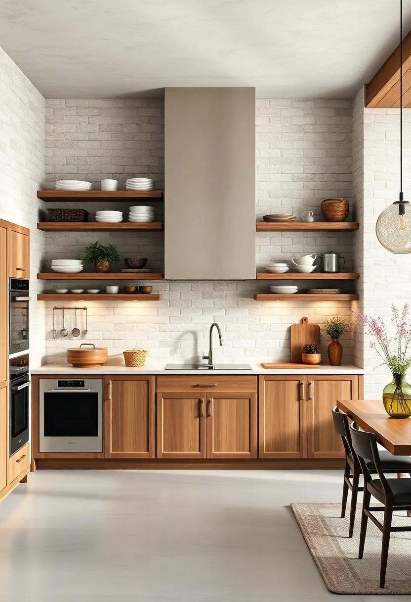 Open Shelving: Swap out upper cabinets for open shelves to display beautiful dishware and add an airy feel to the space