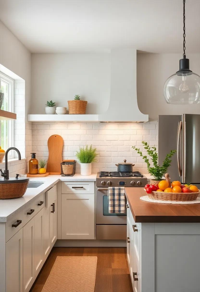 Stylish Storage Solutions: Utilize decorative baskets, jars, and organizers to keep countertops clutter-free while looking fabulous