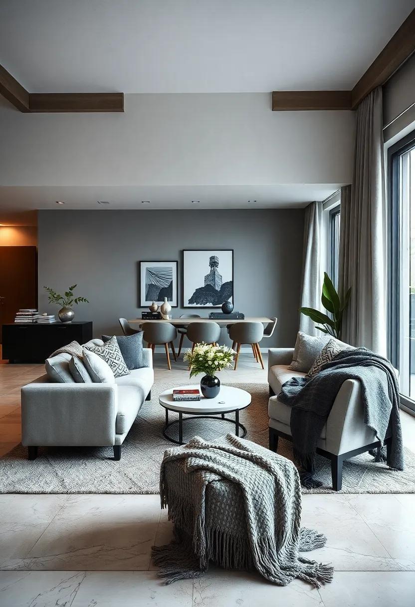 chic Throws: Add textured throws to sofas or chairs, using materials like cashmere or chunky knit to enhance comfort and style