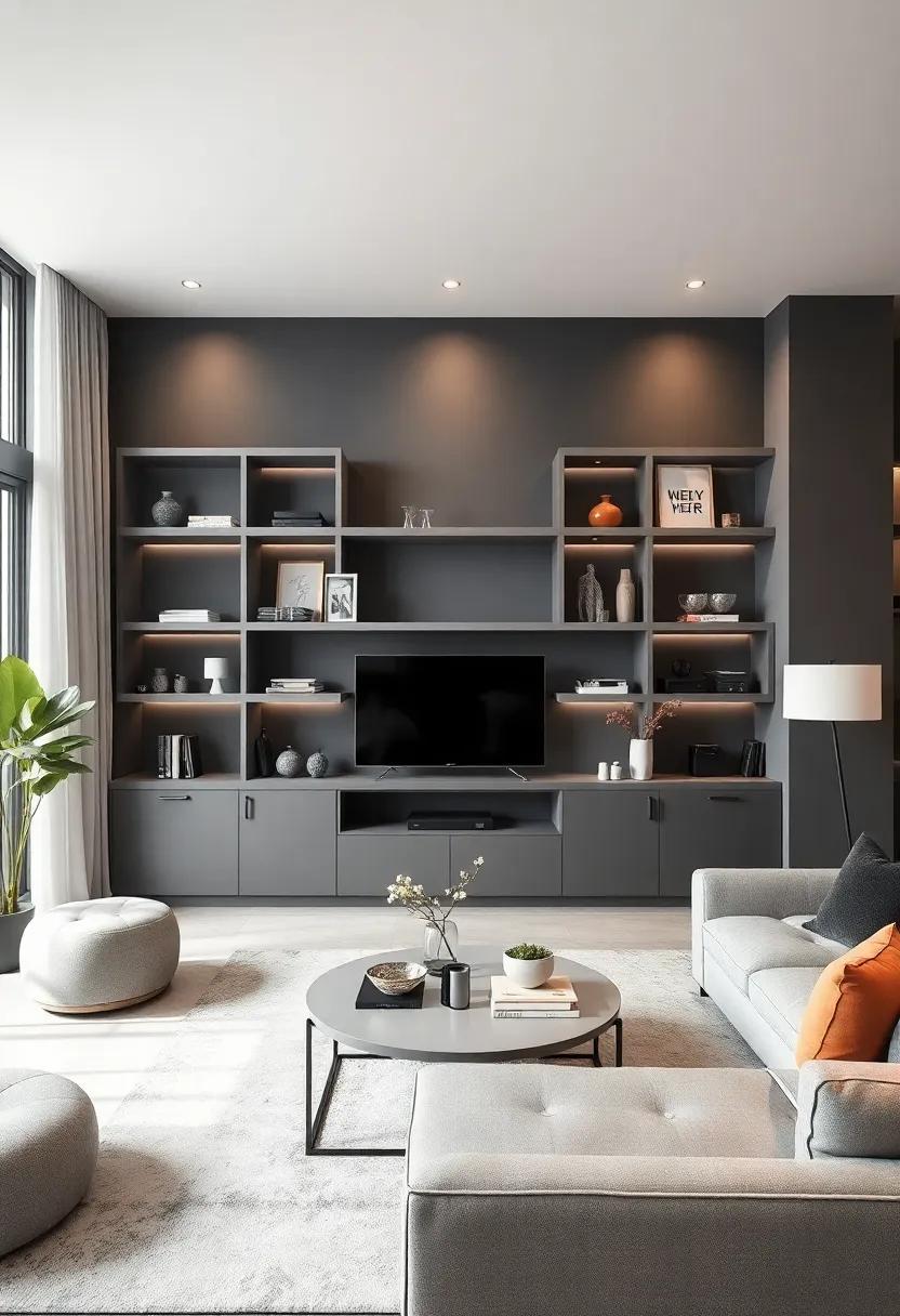 Monochrome Shelving: Use open shelving painted the same color as your walls to create a seamless look while displaying curated items in the same palette