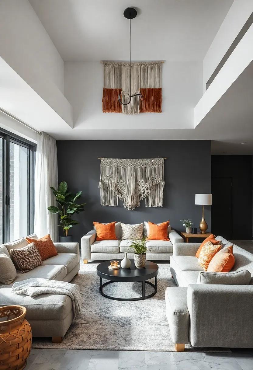 Textured Wall Hangings: Consider macramé or woven pieces that offer tactile appeal and can serve as an artistic backdrop