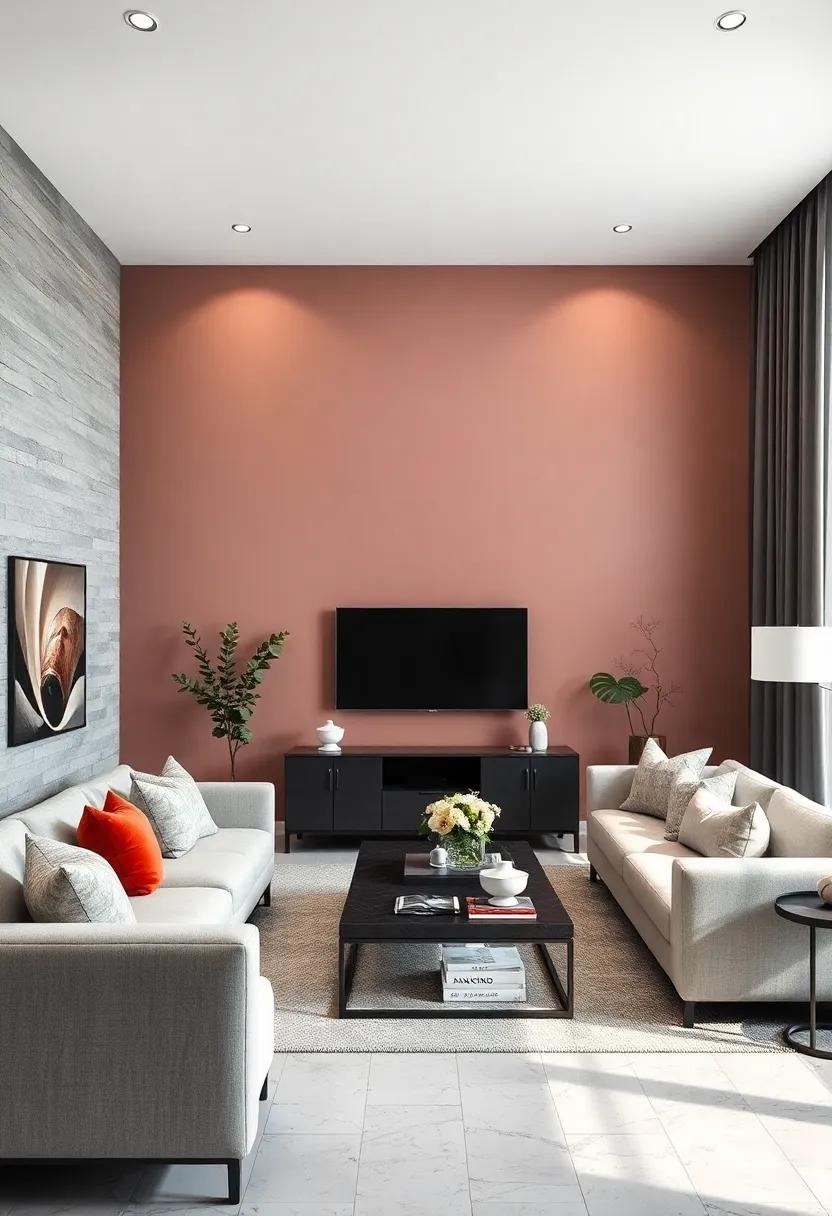 Stunning Accent Walls: use a bold hue for one wall to create a dramatic background for artwork or a media center