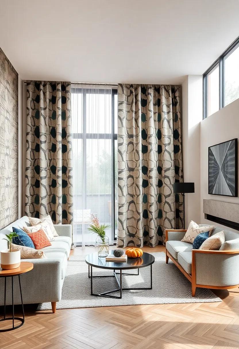 Bold Geometric Patterns: Unleash your creativity with curtains showcasing bold geometric designs, striking the perfect balance between fun and functionality