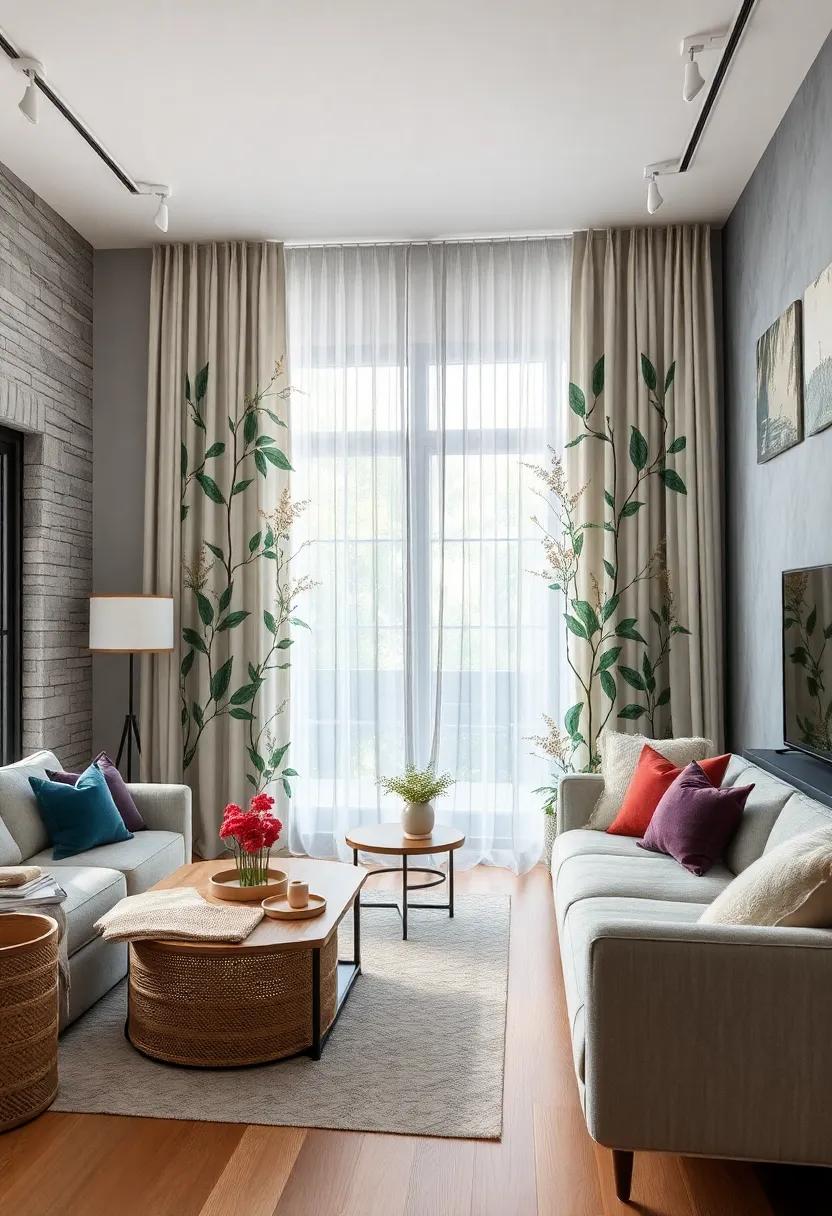 nature-Inspired Prints: incorporate curtains featuring botanical motifs, bringing the beauty of the outdoors inside for a refreshing and organic feel
