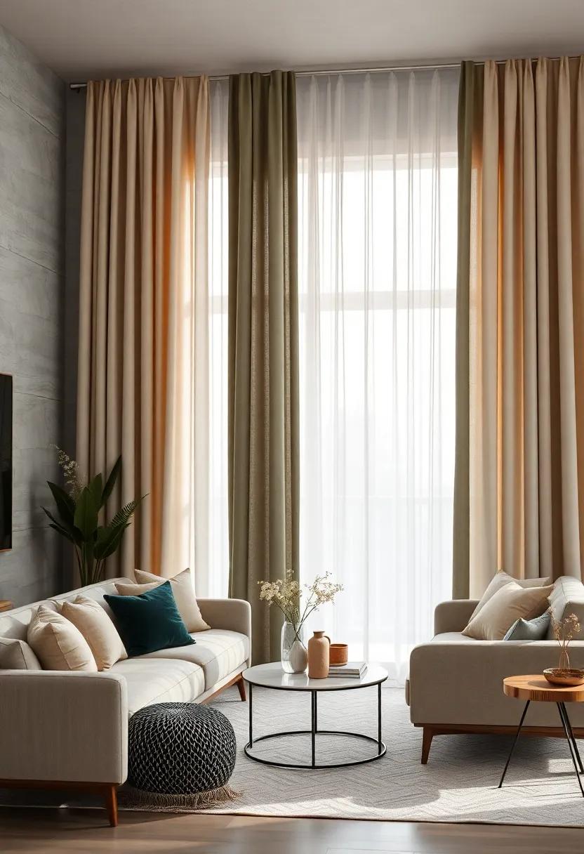Neutral gradient Tones: Explore curtains that showcase a gradient from light to dark hues, adding sophistication and a contemporary touch to your decor
