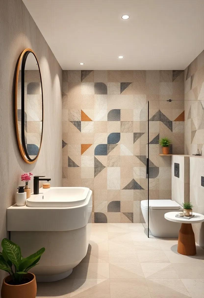 Bold Geometric ⁤Patterns: Make a statement with vibrant geometric tiles that add dimension ⁣and a modern flair to your small bathroom