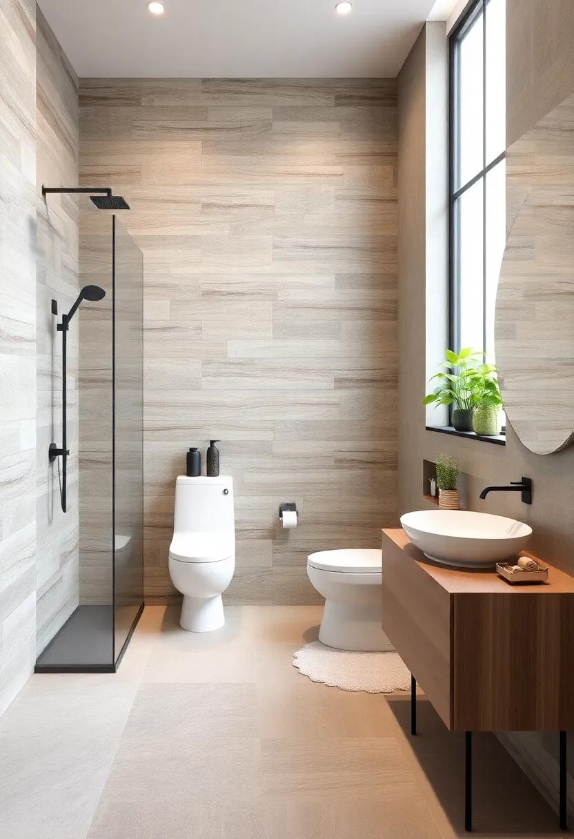 Nature-Inspired ‌Designs: ‌Opt for tiles that mimic natural stone or wood textures, adding warmth and an earthy feel to your bathroom‌ retreat