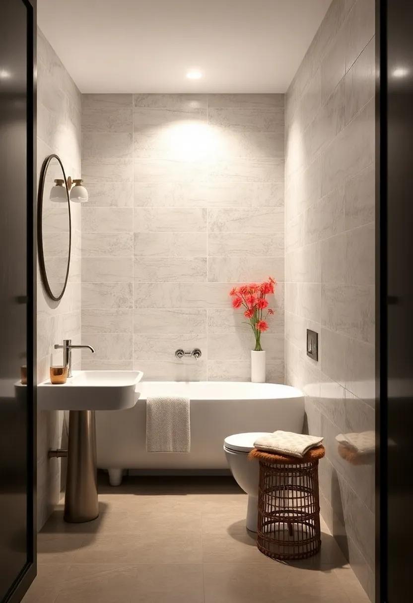 Glossy Finishes: Opt for glossy tiles that reflect light, further enhancing the brightness of your small bathroom space