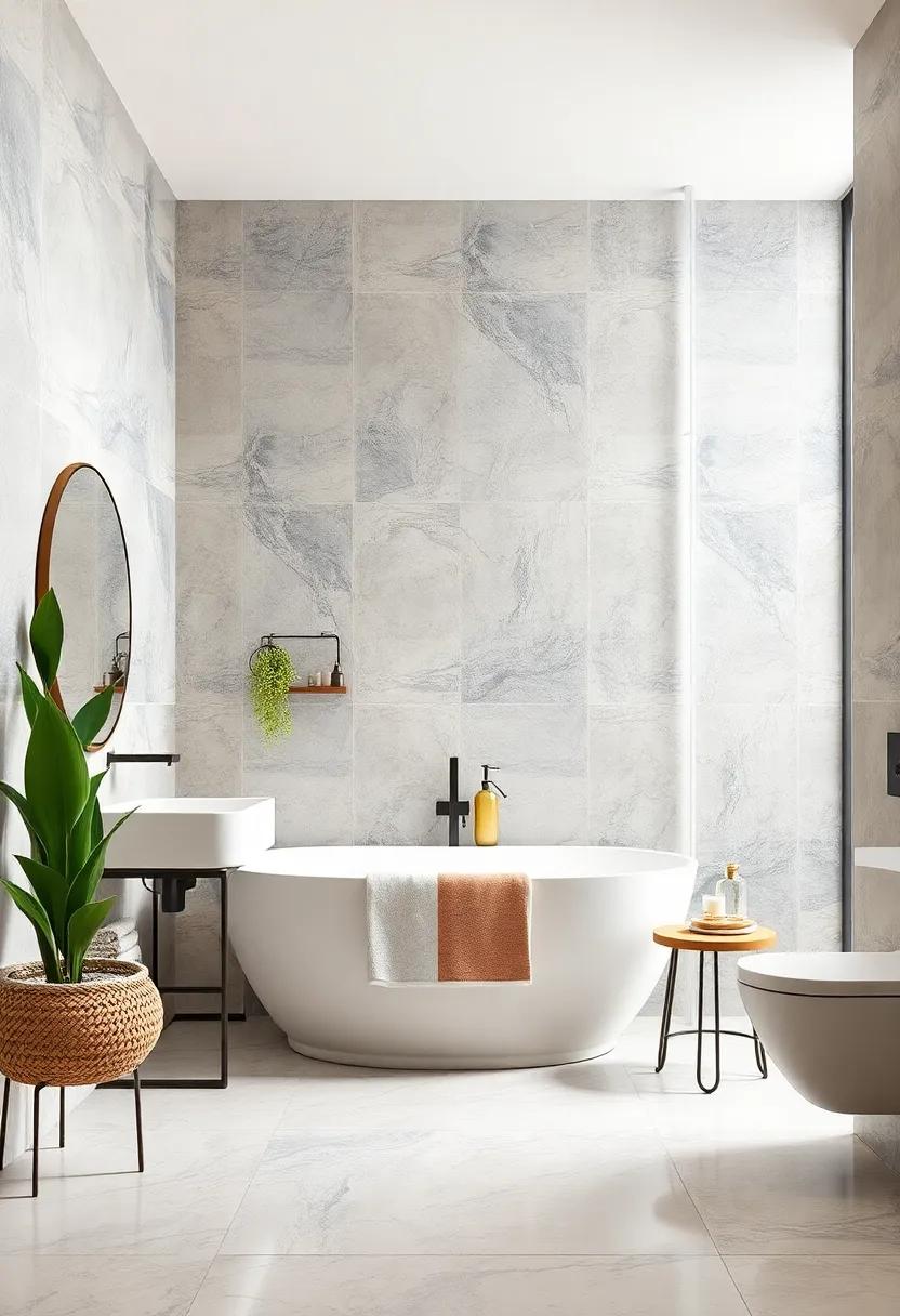 Nature-Themed ‌Murals: Transform one wall using nature-themed mural‍ tiles, creating a serene landscape that invites tranquility into your bathing experience