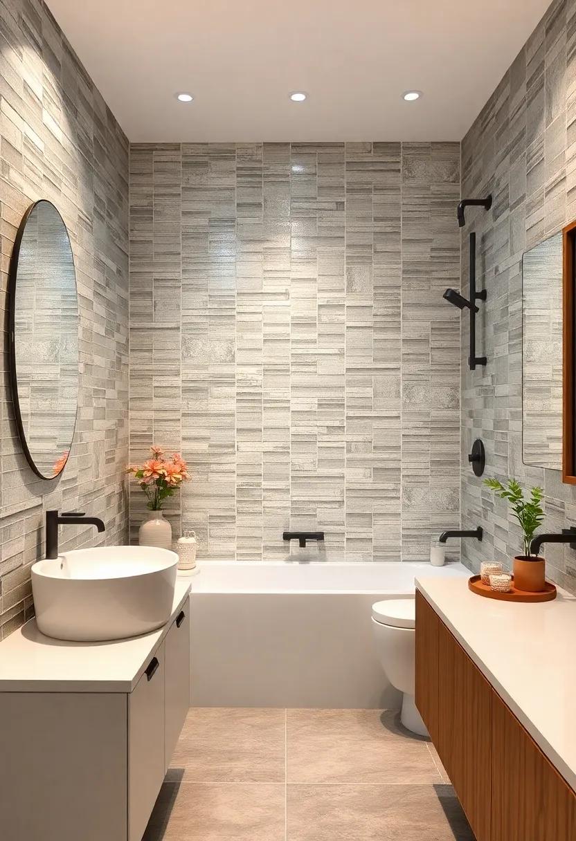 Shimmering Glass Tiles: ‍Incorporate shimmering glass tiles that add a touch of luxury and elegance, perfect for creating an upscale feel in your bathroom