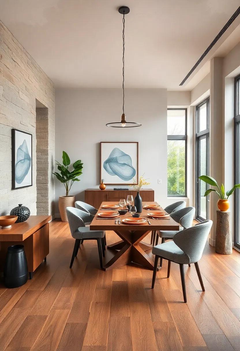 Eco-friendly choice: Choosing sustainably sourced wood for your flooring promotes eco-conscious design, making your dining area both beautiful and responsible