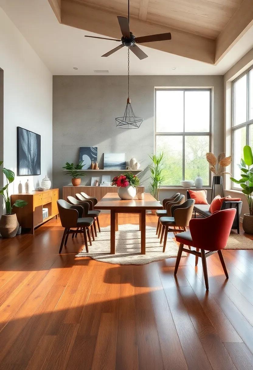Versatile design: Wood flooring comes in a variety of finishes and colors, enabling you to customize your dining space to reflect your personal style