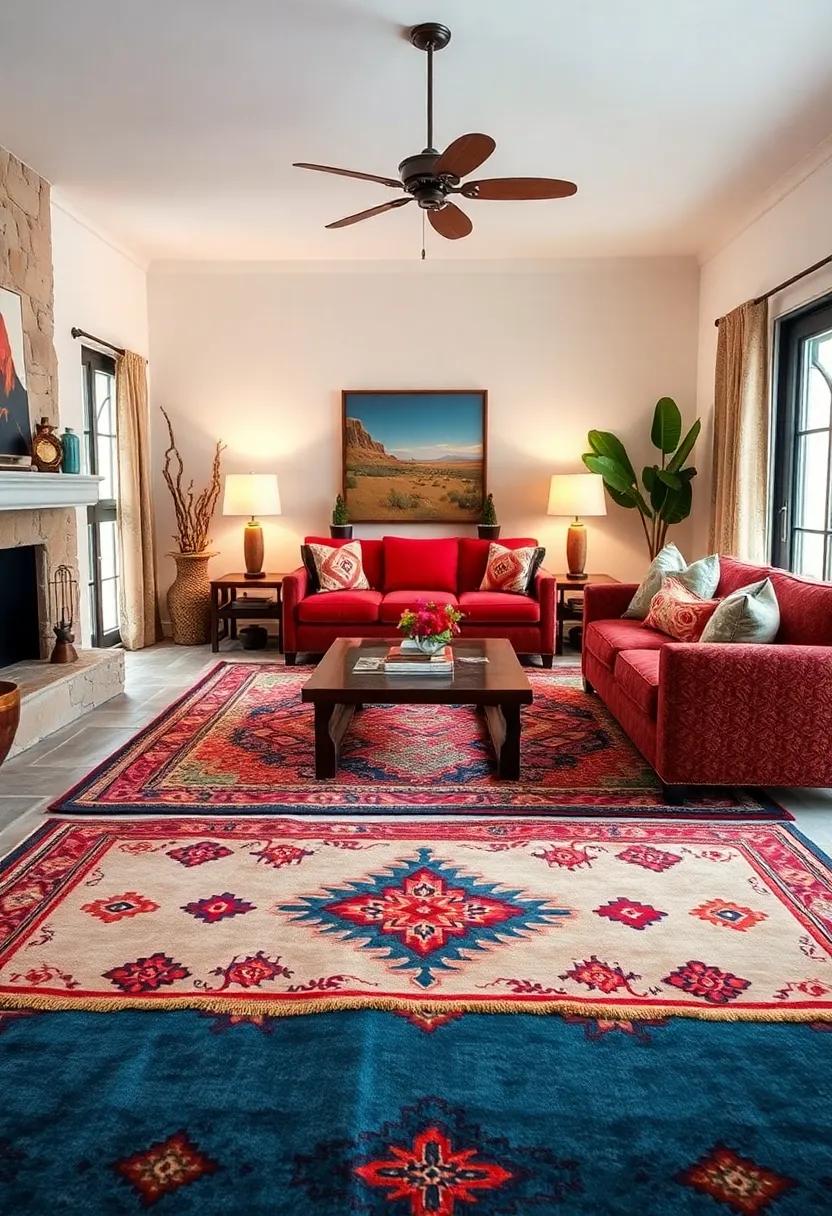 Southwestern Spirit: infuse your space with Southwestern-inspired patterns,featuring desert colors and motifs that create a warm,inviting atmosphere