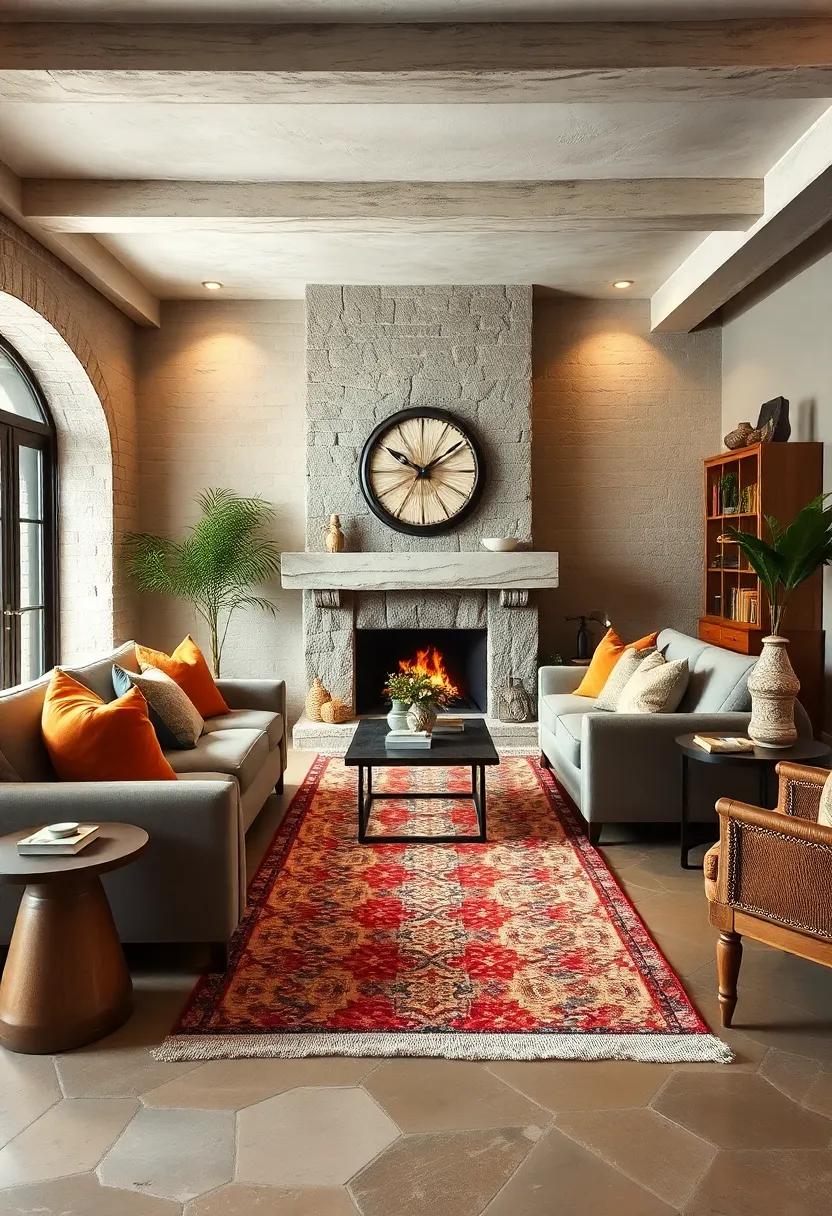 Scene-Stealing Runners: Place a patterned runner in front of your fireplace or sofas to add warmth and guide the eye through the space