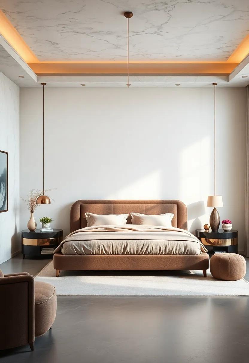 Art Deco Glam: Indulge in the lavish aesthetic of the Art Deco movement with a bed frame adorned with bold lines, rich materials, and elegant details