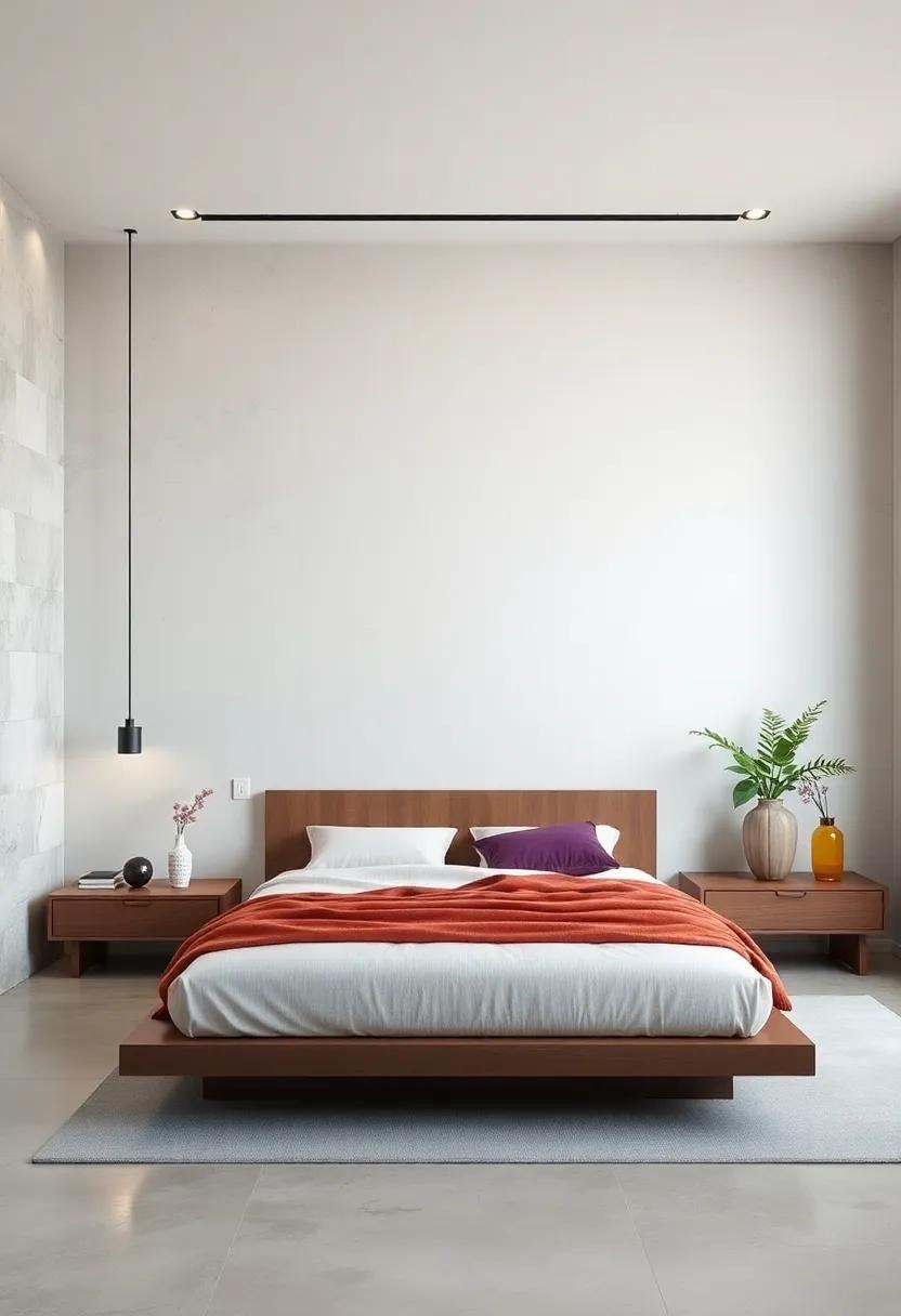 Minimalist Marvel: Discover the beauty of simplicity with a sleek platform bed that features clean lines and a low profile, making it an ideal choice for modern interiors