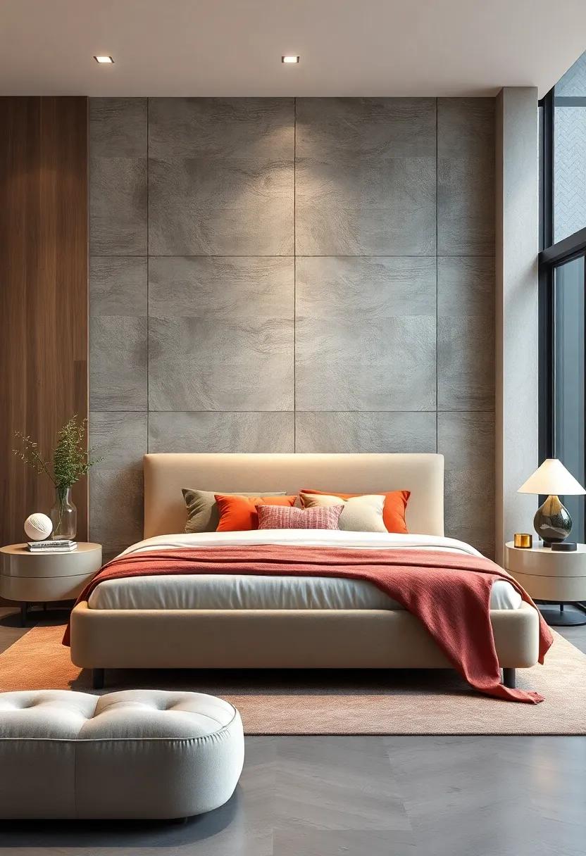 Upholstered Elegance: Experience luxury with a plush, upholstered bed frame that offers both comfort and style, perfect for creating a cozy boudoir