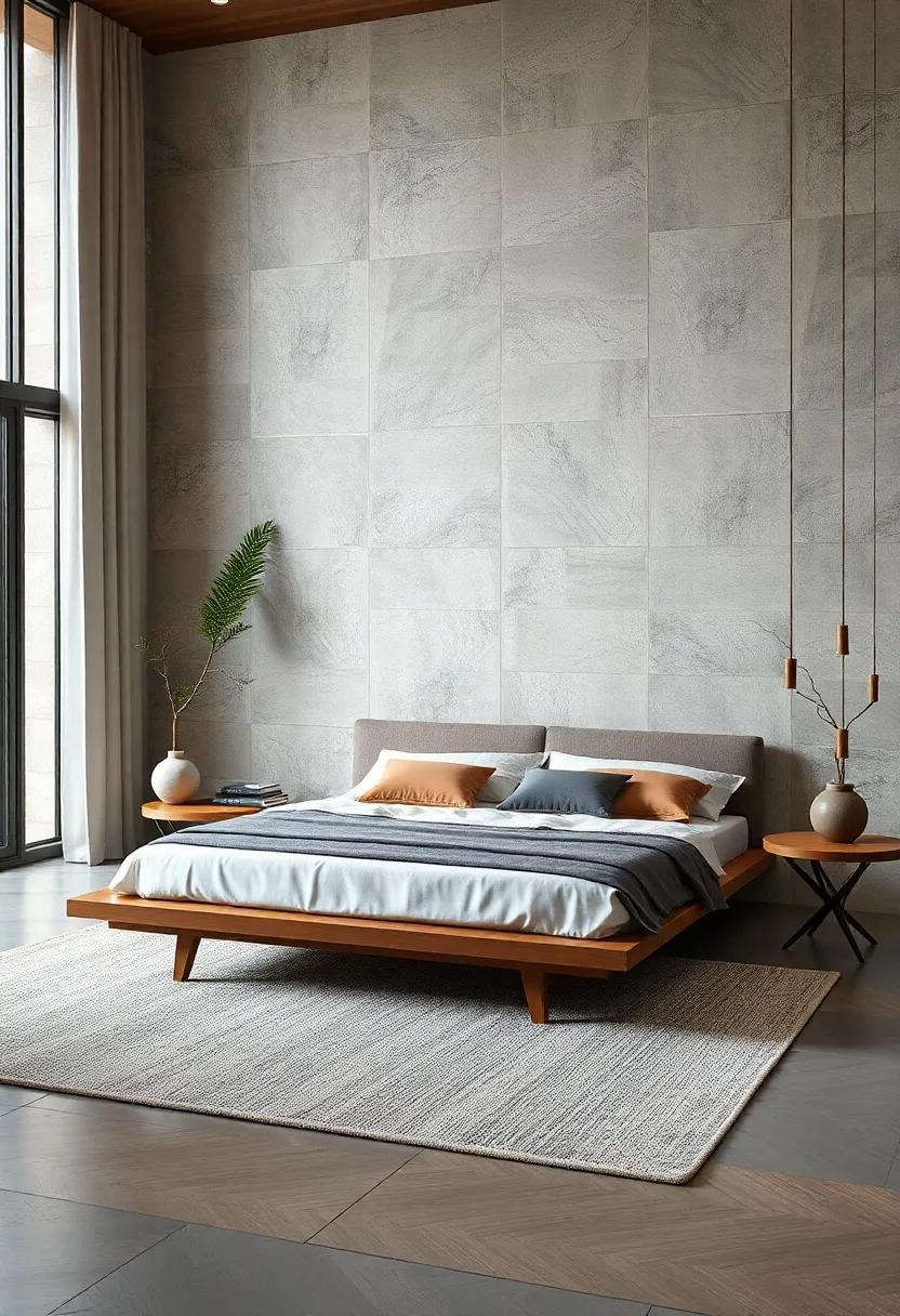 Zen Platform: Choose a low-profile platform bed that offers a serene, grounded look, perfect for creating a soothing retreat away from the hustle and bustle