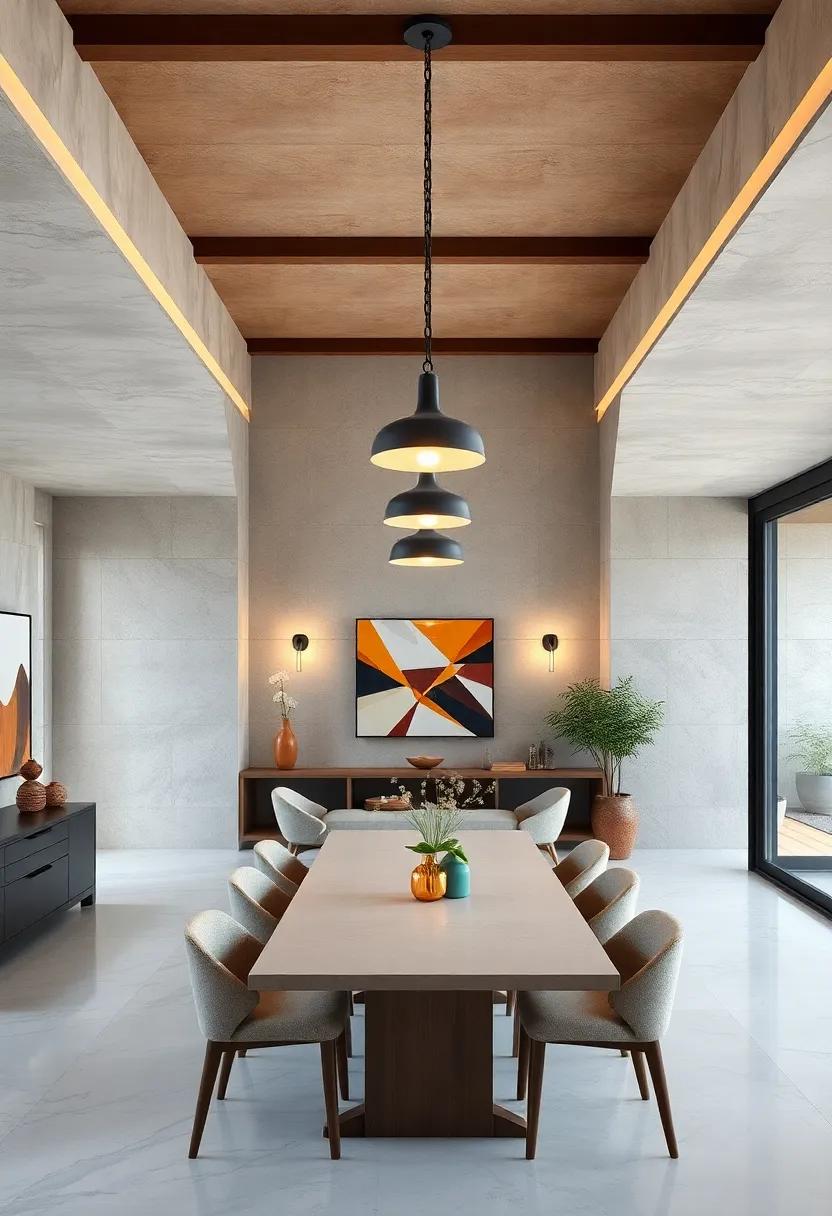 Minimalist Pendant Lights: embrace simplicity with sleek pendant lights that draw the eye upwards while providing focused illumination