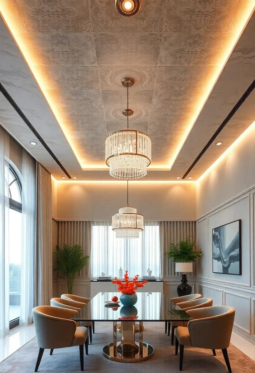 Luxe Crystal Accents: Crystal lighting elements catch the light beautifully, adding a sparkle that enhances the overall elegance of the room