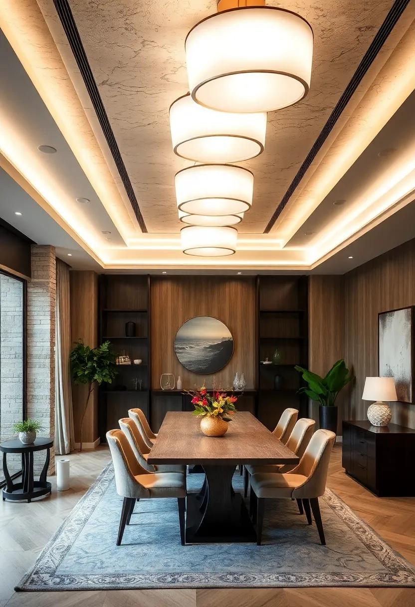 Geometric Fixtures: Explore modern designs with geometric shapes that add a playful twist and contemporary style to your dining area