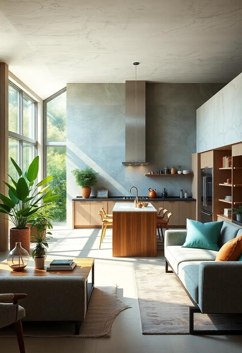Open Concept Layout: Design your kitchen in an open-concept layout that connects the cooking space with dining and living areas, enhancing the flow of natural light