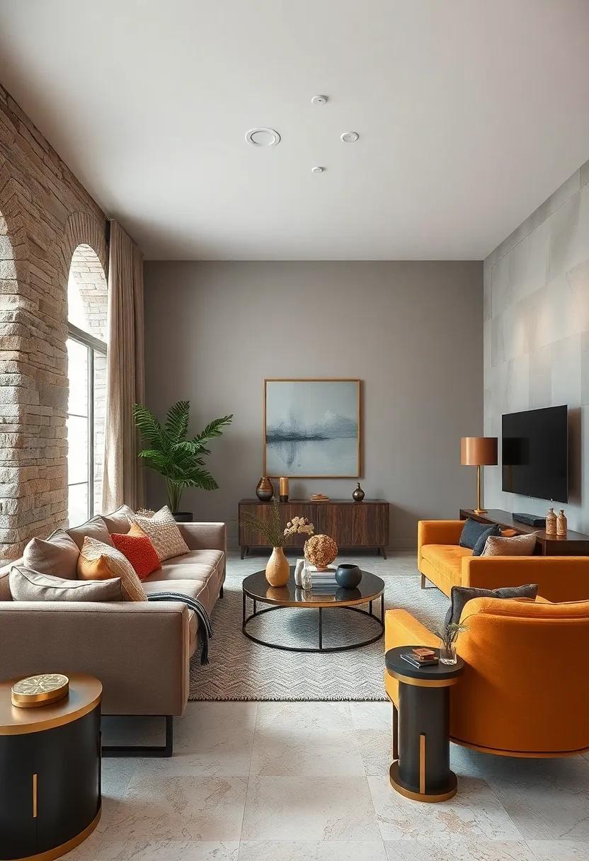 Mixed Metals: Don't shy away from combining different metallic finishes; mix brass with matte black for a trendy look that feels modern yet timeless