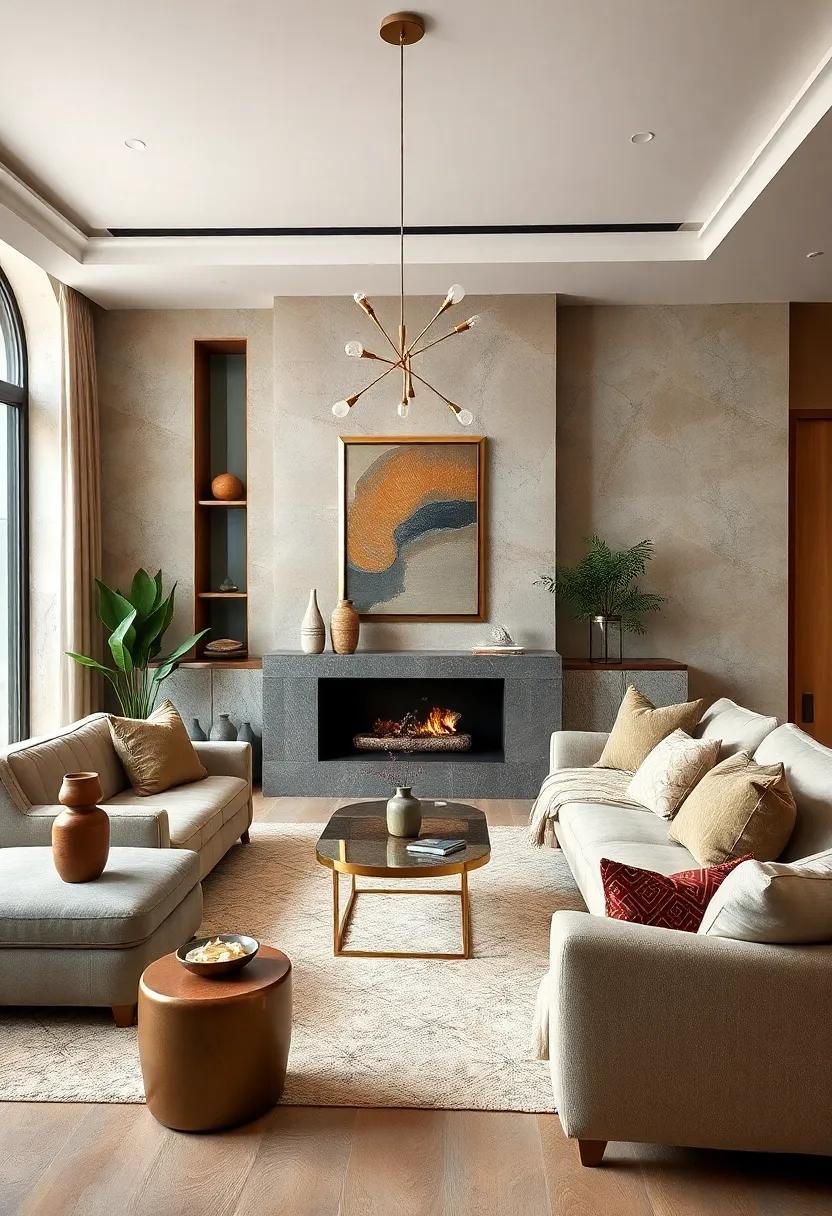 Personal Touches: Display meaningful objects in earth tones, like handcrafted ceramics or wooden sculptures, to personalize your living space