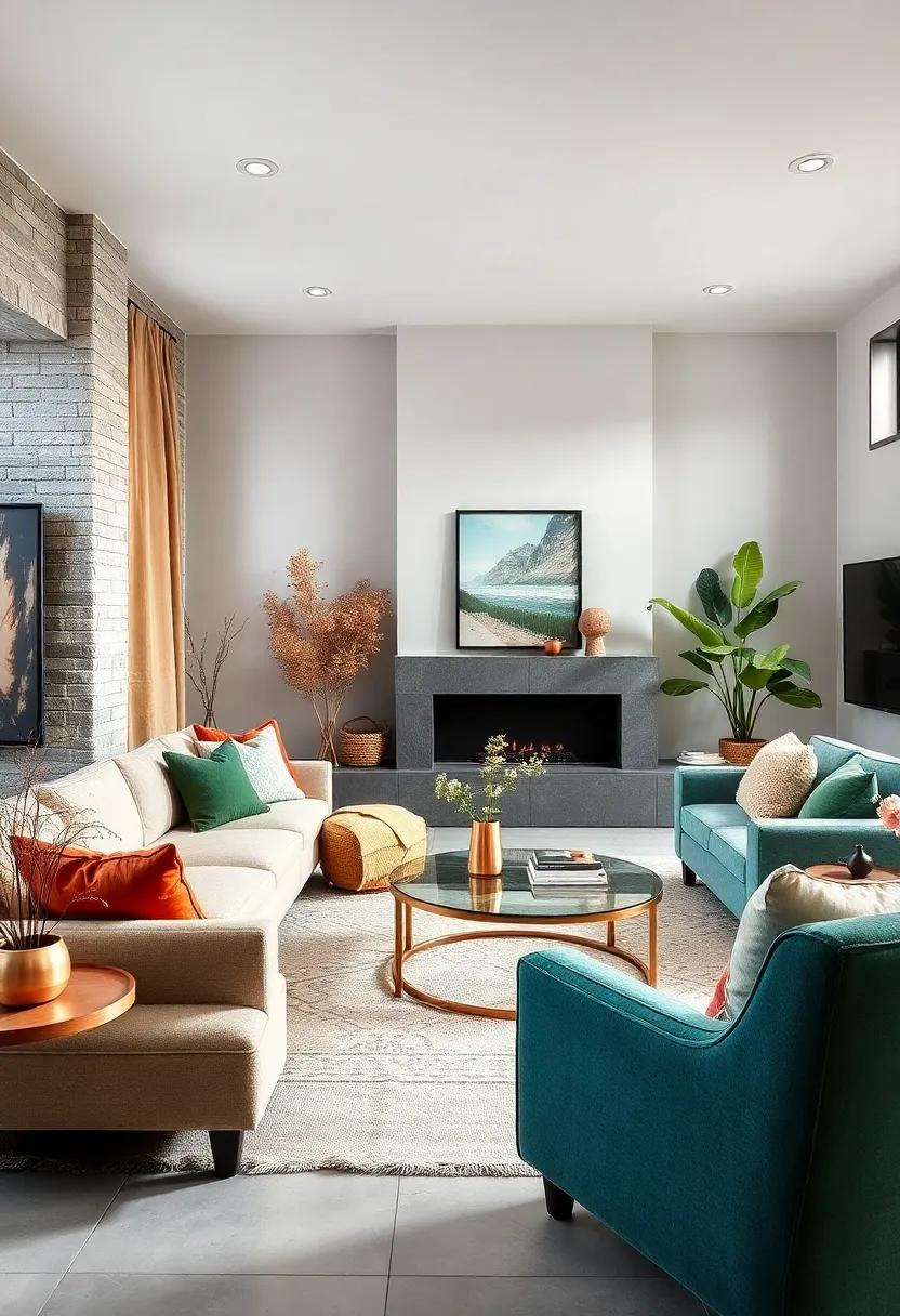 Seasonal Swaps: Embrace seasonal changes by refreshing decor accents,swapping out cushions or throws to alternate between deeper earth tones and lighter metallics for a dynamic space