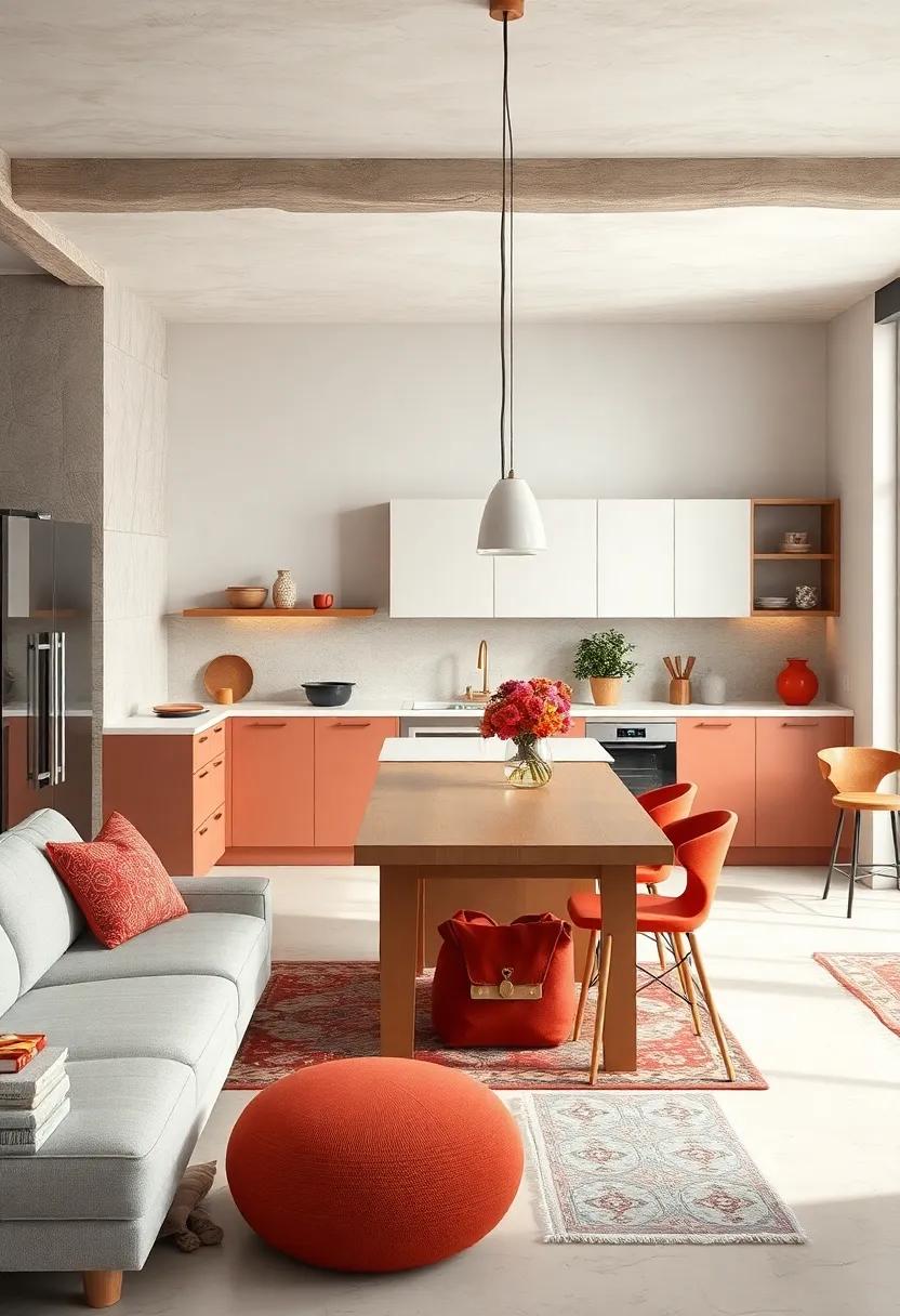 Color Blocking: Use contrasting colors in strategic areas for a contemporary look that’s visually striking yet balanced