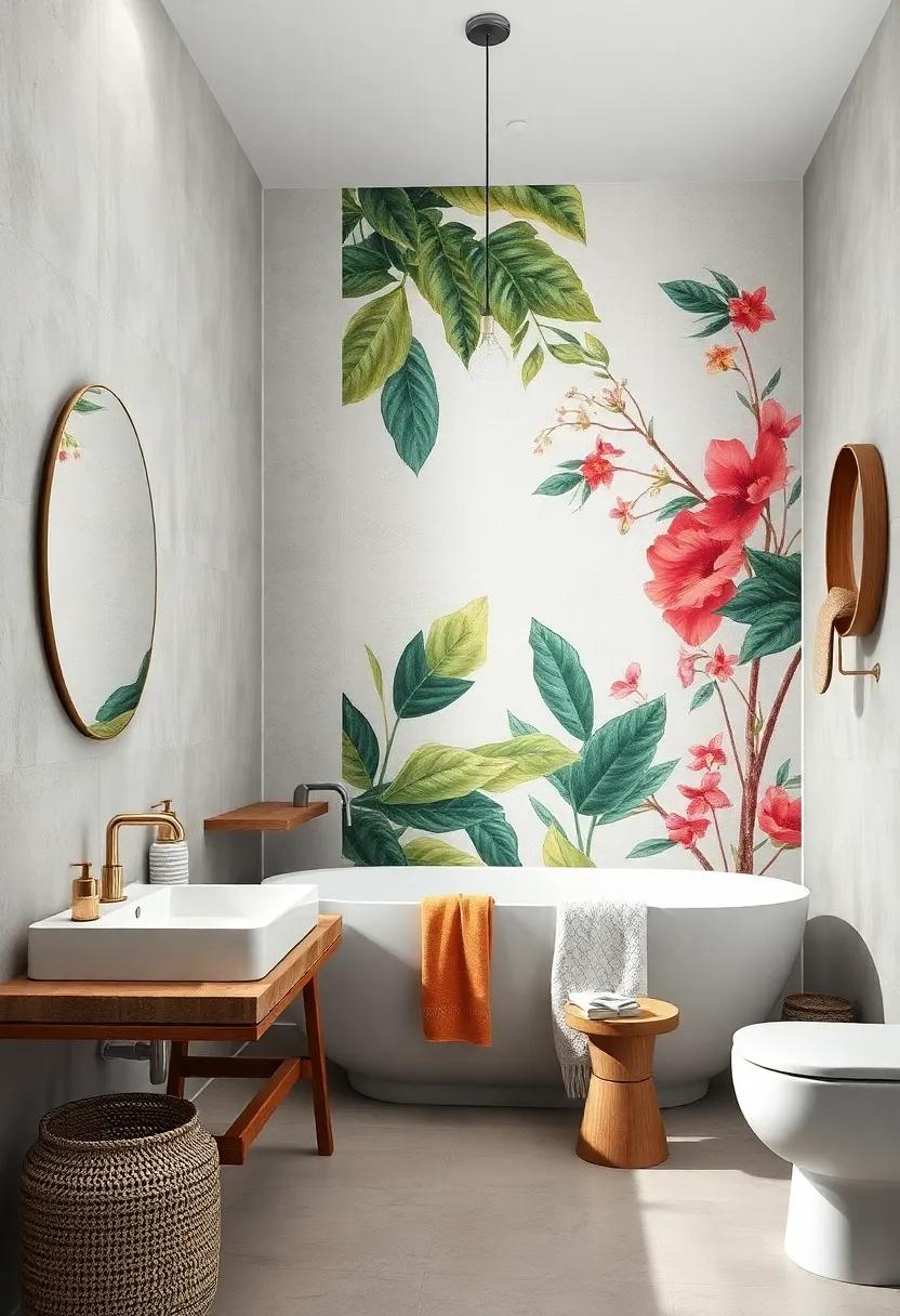 Nature-Inspired⁣ Murals: Get inspired by⁢ nature with botanical murals that breathe life ⁤into your ⁢bathroom, creating a calming focal point