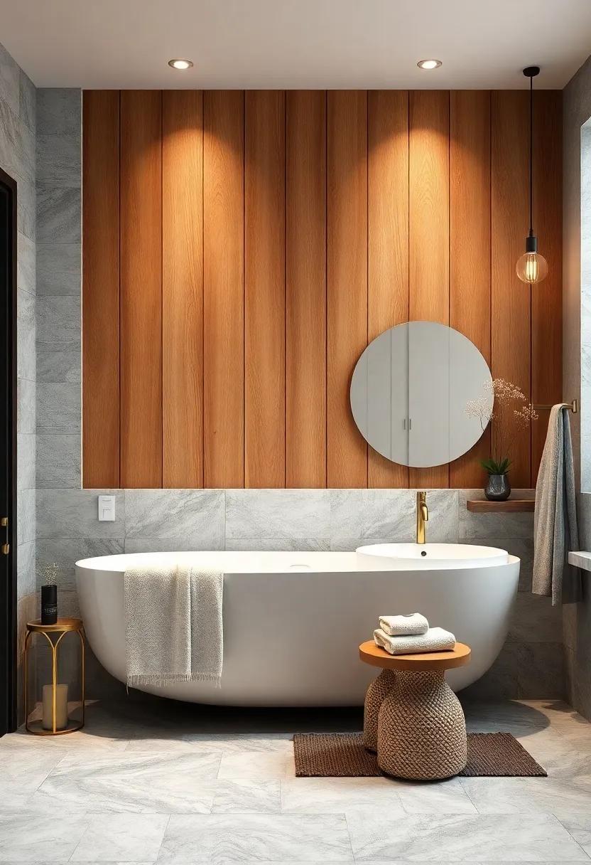 Warm Wood Accents:⁢ Explore ‌the ⁤beauty ‌of⁢ warm wood​ paneling ⁤contrasted with cool tiles for⁣ a layered yet balanced aesthetic