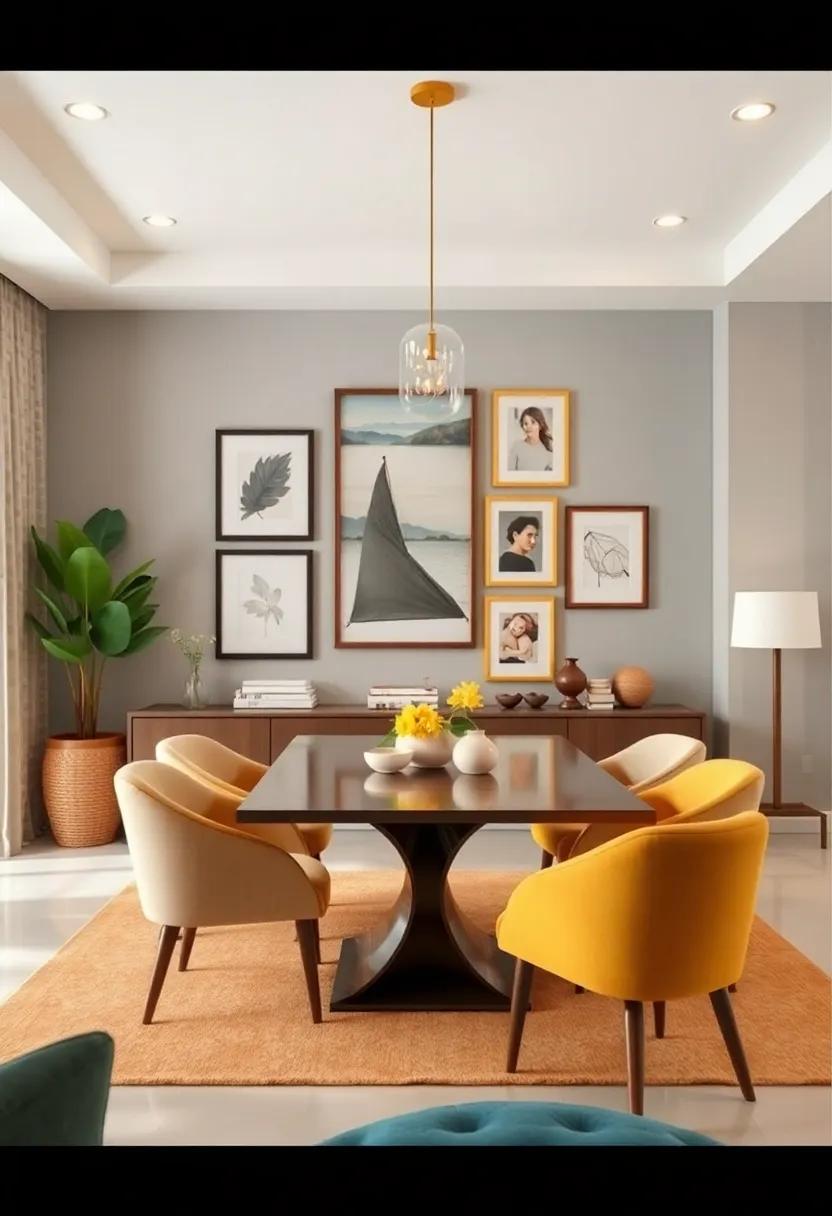 Gallery Wall: Showcase your personality and style by curating a gallery wall with framed prints,family photos,and art