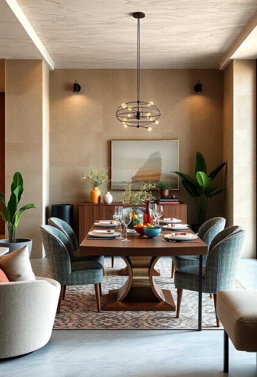 Interactive Décor: Set up a small station for guests to leave notes or decorate their place cards, making dining a collaborative experience